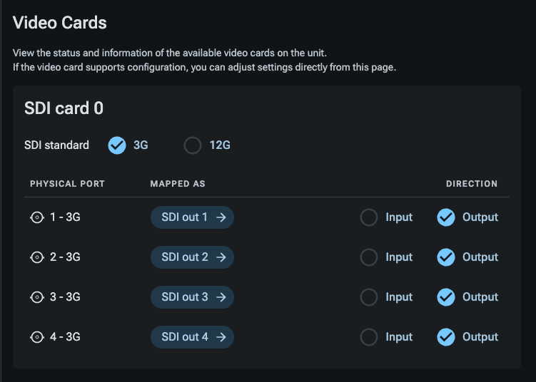 Configure video cards
